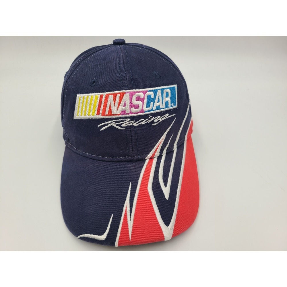 Vintage NASCAR Racing Flame Winners Circle Adjustable (Seems Small) Hat Cap Blue
